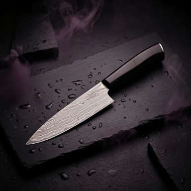 Château Series 7" Damascus Ebony Santoku Kitchen Knife